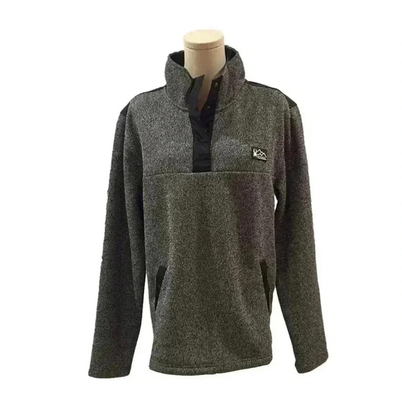 Spyder Quarter Button Up Pullover Size Medium NWT Gray Black - Picture 1 of 4